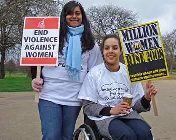 taken at the start of the Million Women Rise march on International Women's Day, 2008