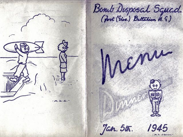 Bomb Disposal Squad menu designed by Michael Gibson Bomb Disposal Squad menu designed by Michael Gibson