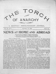 Front page of an issue of The Torch of Anarchy, A Monthly Revolutionary Journal.